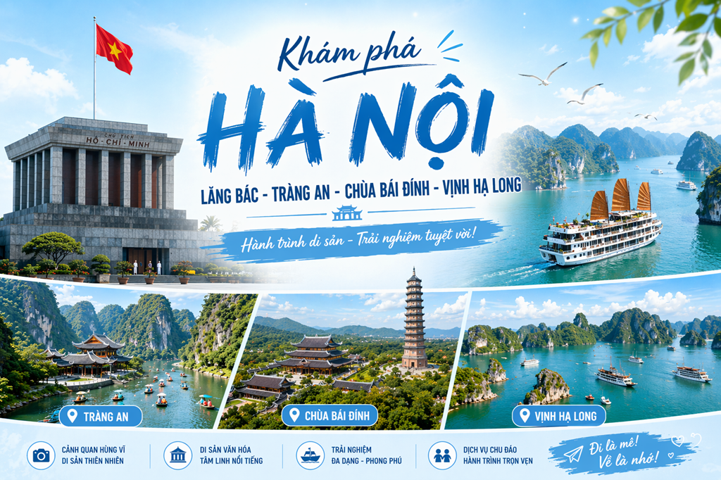 HÀ NỘI - LĂNG BÁC - KDL TRÀNG AN - VỊNH HẠ LONG