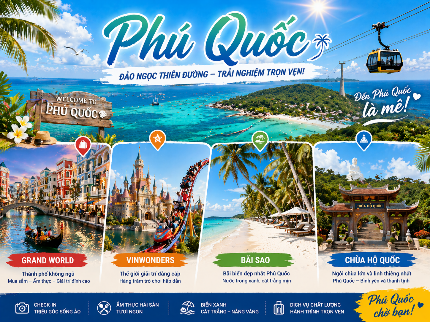 PHÚ QUỐC - KHU VUI CHƠI VINWONDERS - GRAND WORLD - BÃI SAO