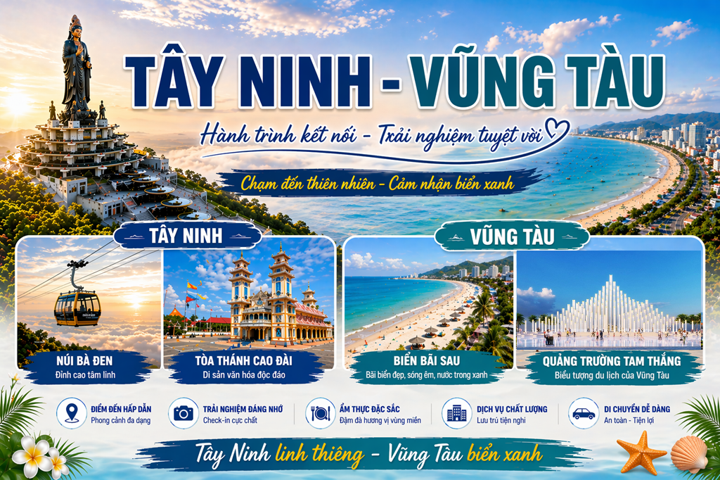 TÂY NINH - NÚI BÀ ĐEN - VŨNG TÀU