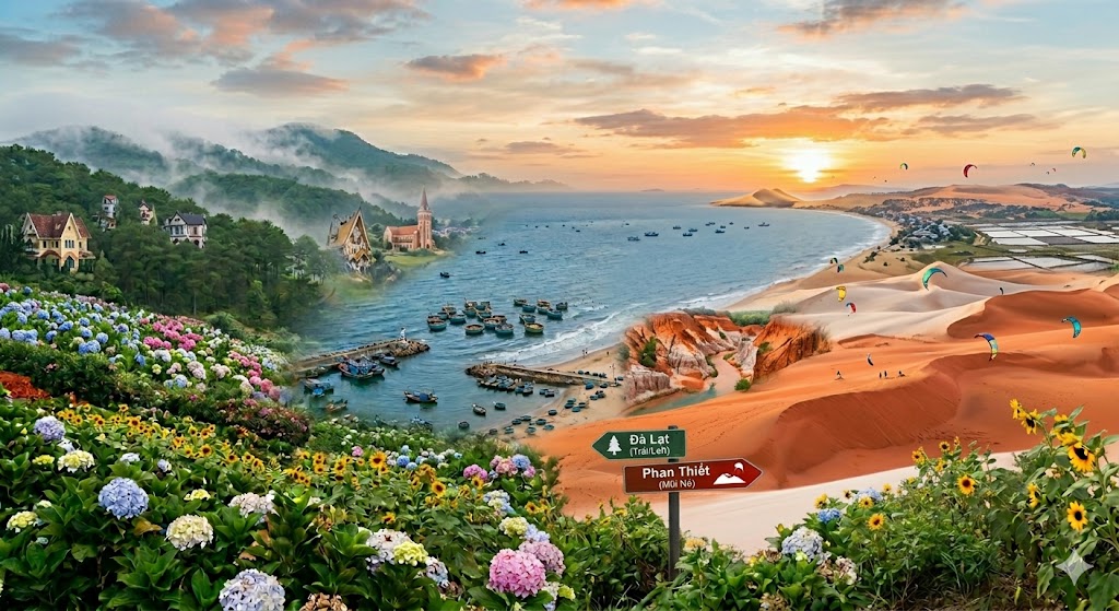 ĐÀ LẠT - PHAN THIẾT:  KDL THÁC PRENN - LANGBIANG LAND - BÃI BIỂN MŨI NÉ - KDL BÀU TRẮNG