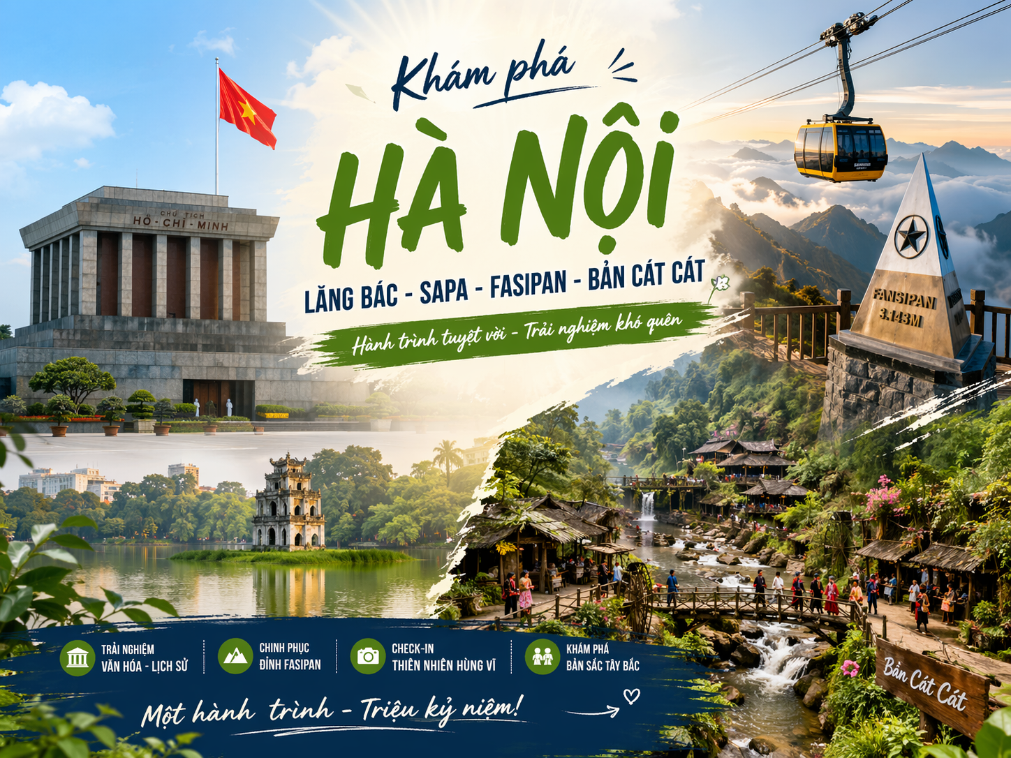 HÀ NỘI - LĂNG BÁC - SAPA - FANSIPAN - BẢN CÁT CÁT